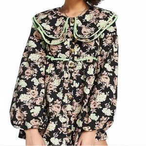 ASOS Reclaimed Vintage button down statement collar mini smock dress